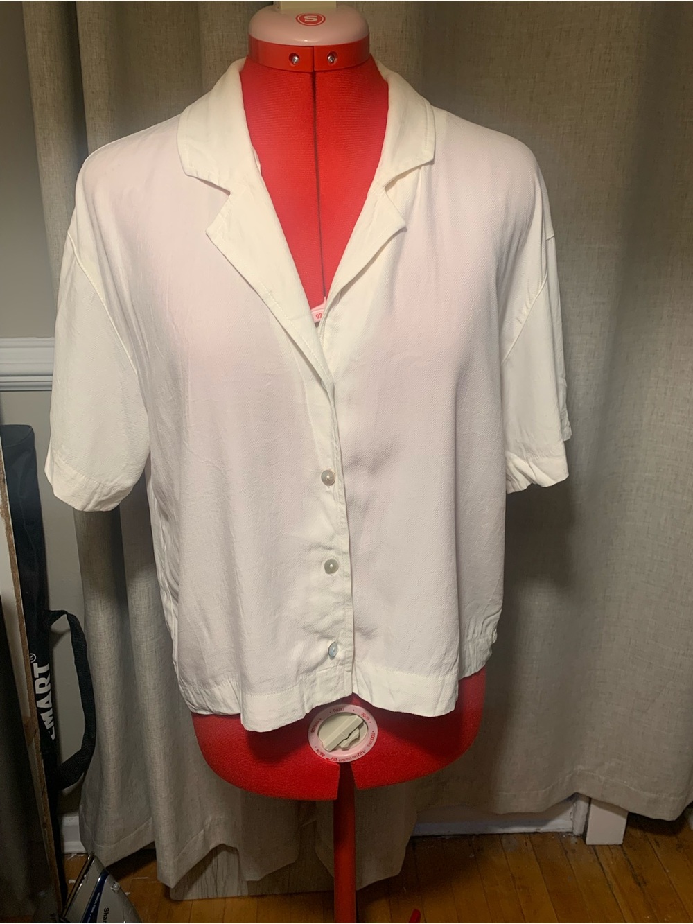 Madewell White Short Sleeve Button-Front Relaxed Shirt